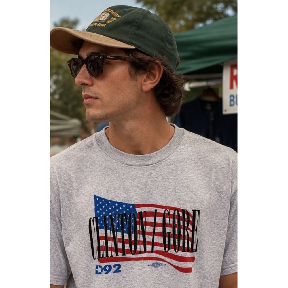 Vtg Clinton Gore '92 Campaign T Shirt Single Stitch USA Made Political Tee Large